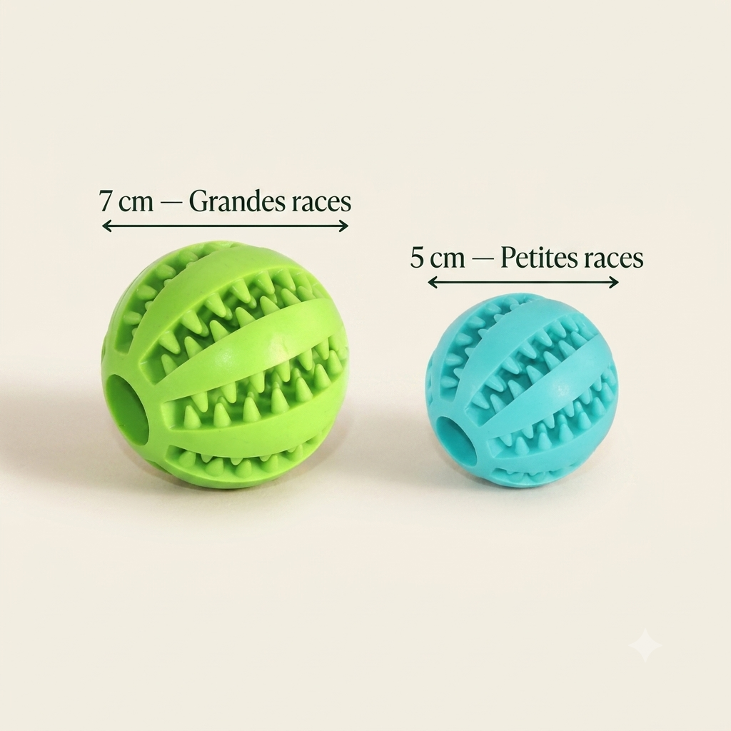 Balle Interactive pour Chien — Distributrice de Friandises & Nettoyage Dentaire
