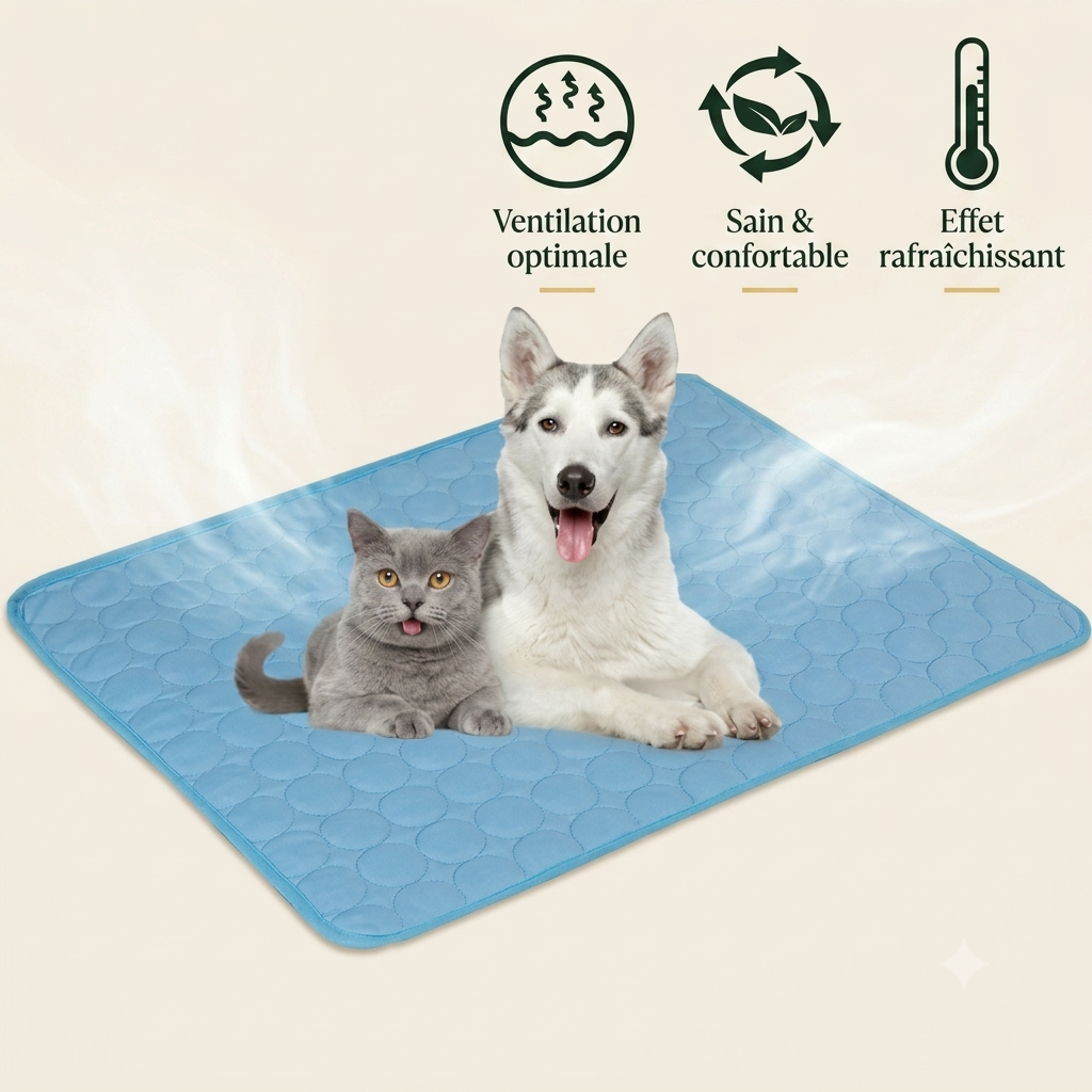 Tapis Rafraîchissant pour Chien — Effet Froid Immédiat & Confort Été