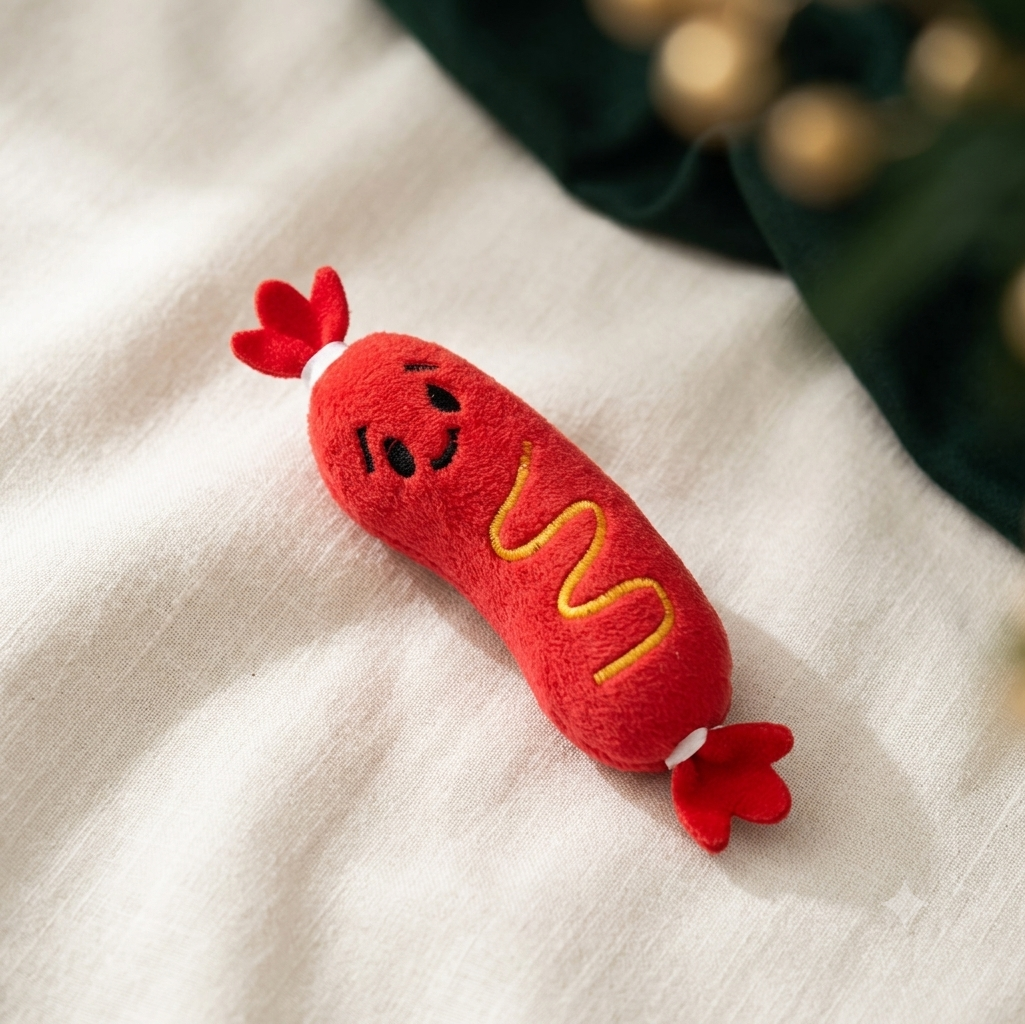 Jouet Peluche Saucisse Couinante — Chien