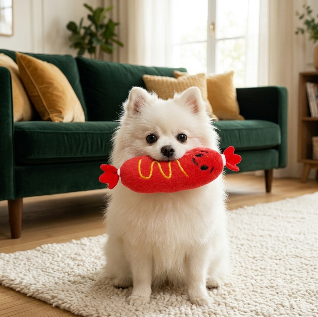 Jouet Peluche Saucisse Couinante — Chien