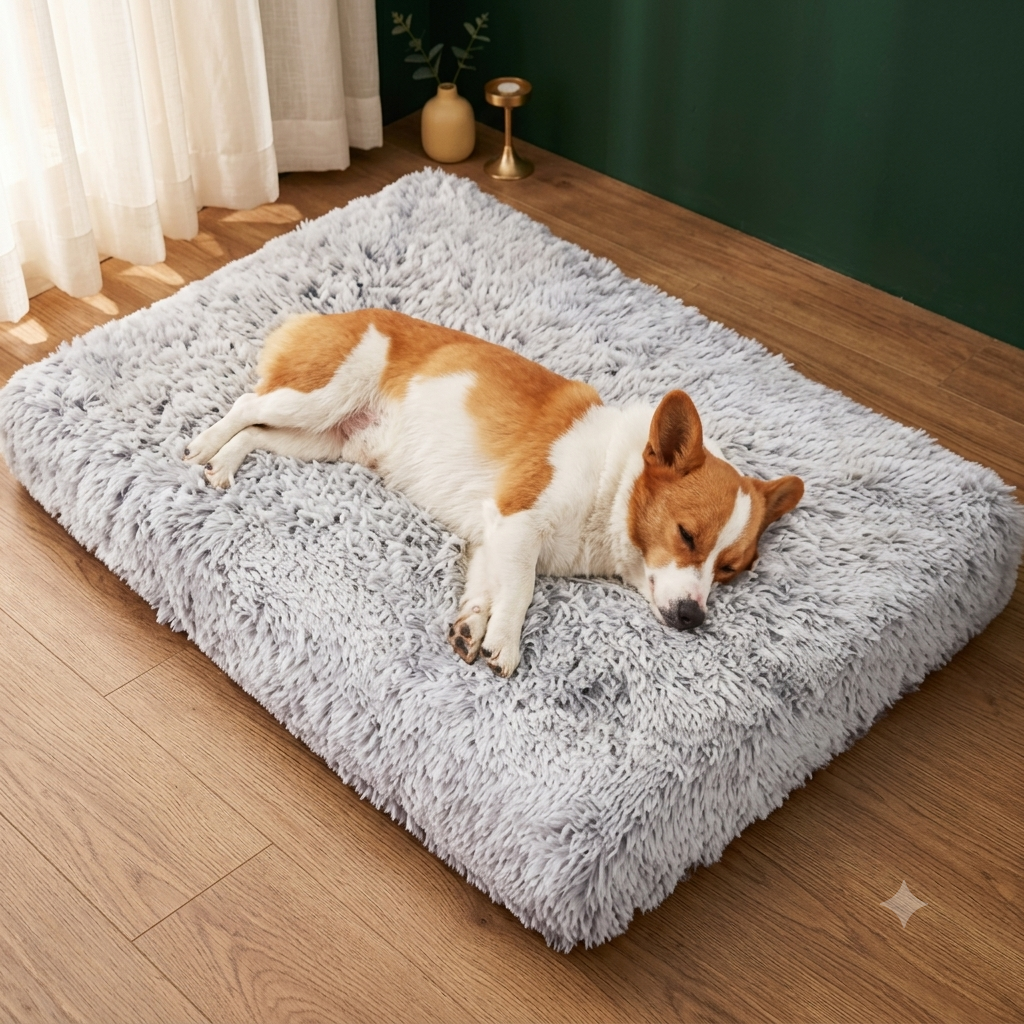 Lit Carré Moelleux pour Chien — Mémoire de Forme & Confort Premium