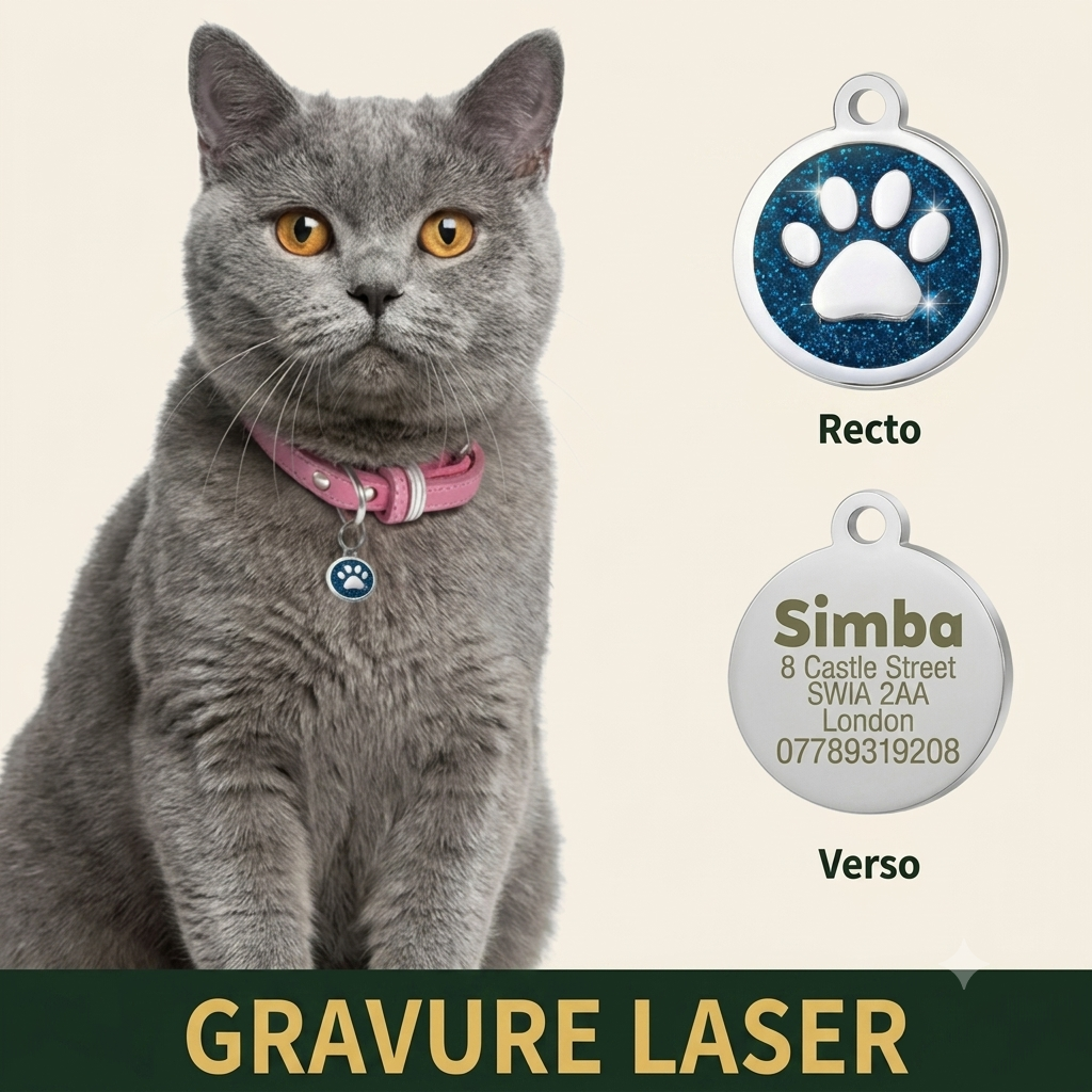 Médaille Gravée Personnalisée pour Chien & Chat — Gravure Offerte