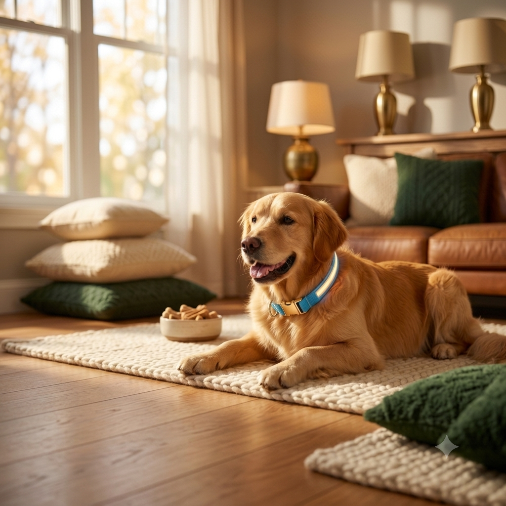 Collier lumineux LED nylon — Sécurité nocturne chien