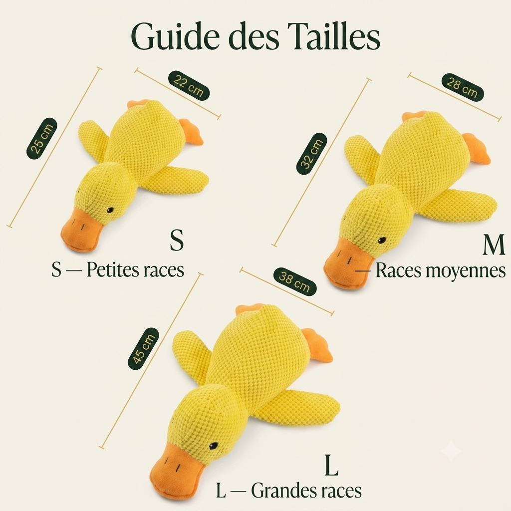 Jouet Peluche Canard Couinant pour Chien — Résistant & Anti-Stress