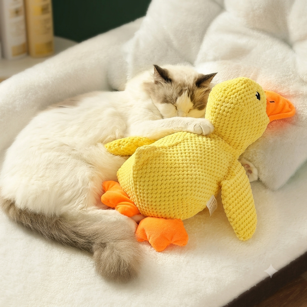Jouet Peluche Canard Couinant pour Chien — Résistant & Anti-Stress