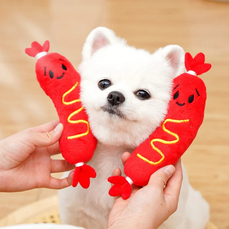 Jouet Peluche Saucisse Couinante — Chien