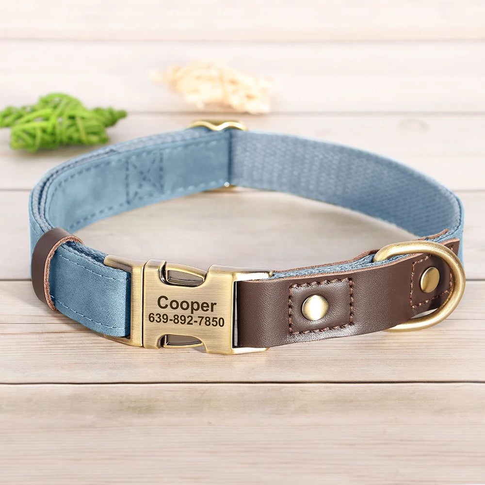 Collier Cuir Personnalisé pour Chien — Gravure Nom & Numéro
