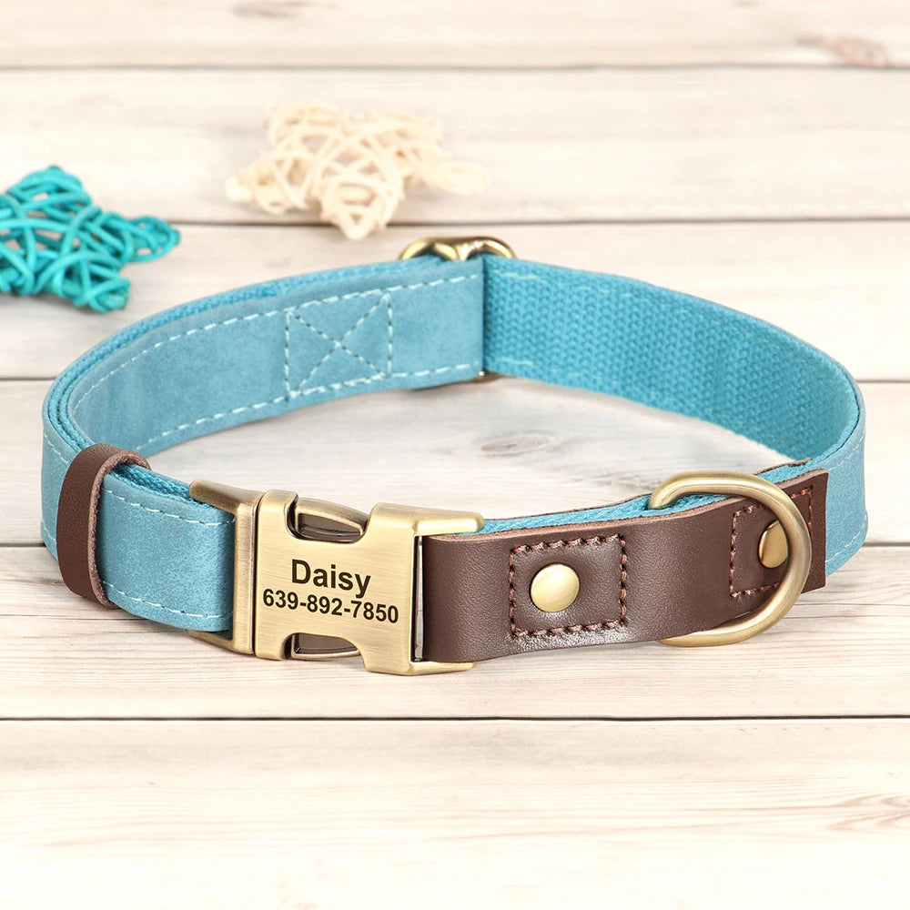 Collier Cuir Personnalisé pour Chien — Gravure Nom & Numéro